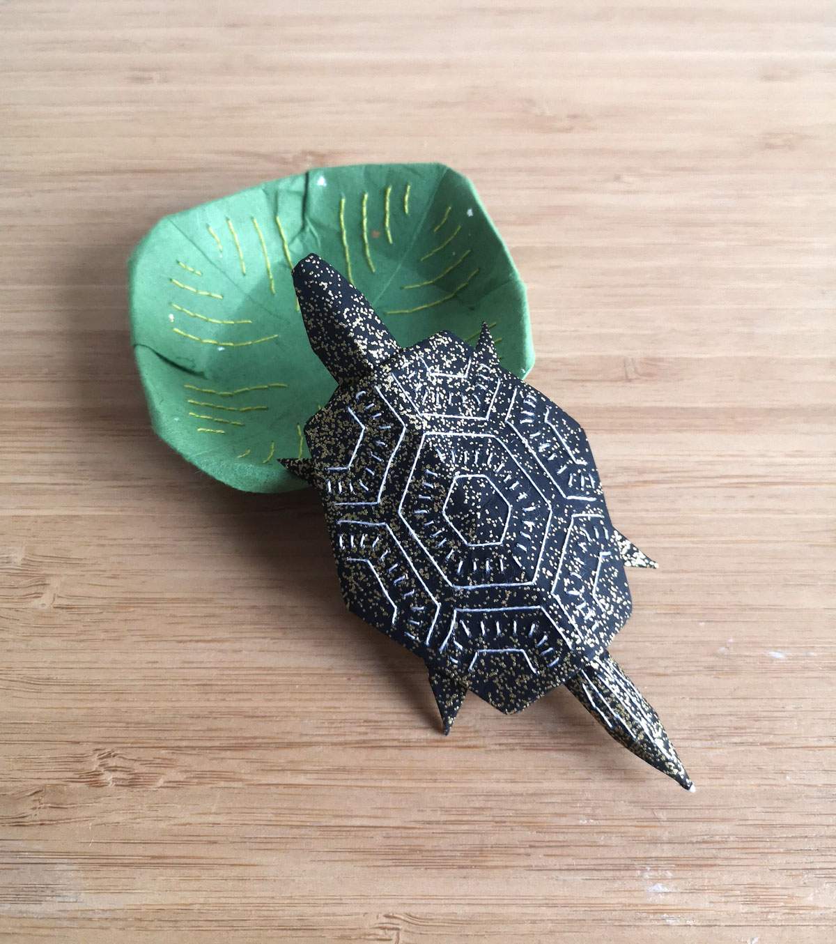 Turtle on Waterlily Leaf