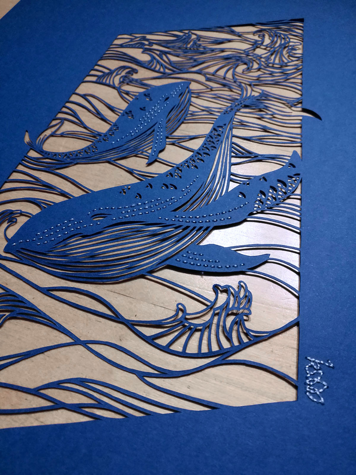 Whales - Kirigami artwork